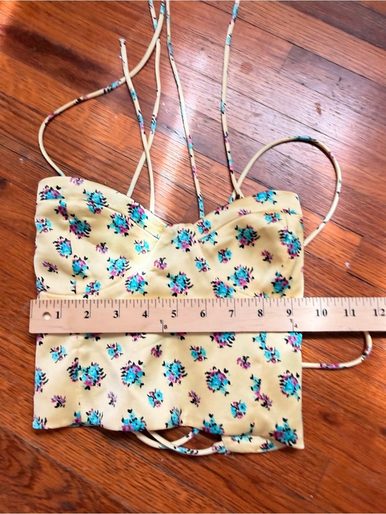 Zara Tops - ZARA Floral Corset Cami Top M Y2K Strappy Tie